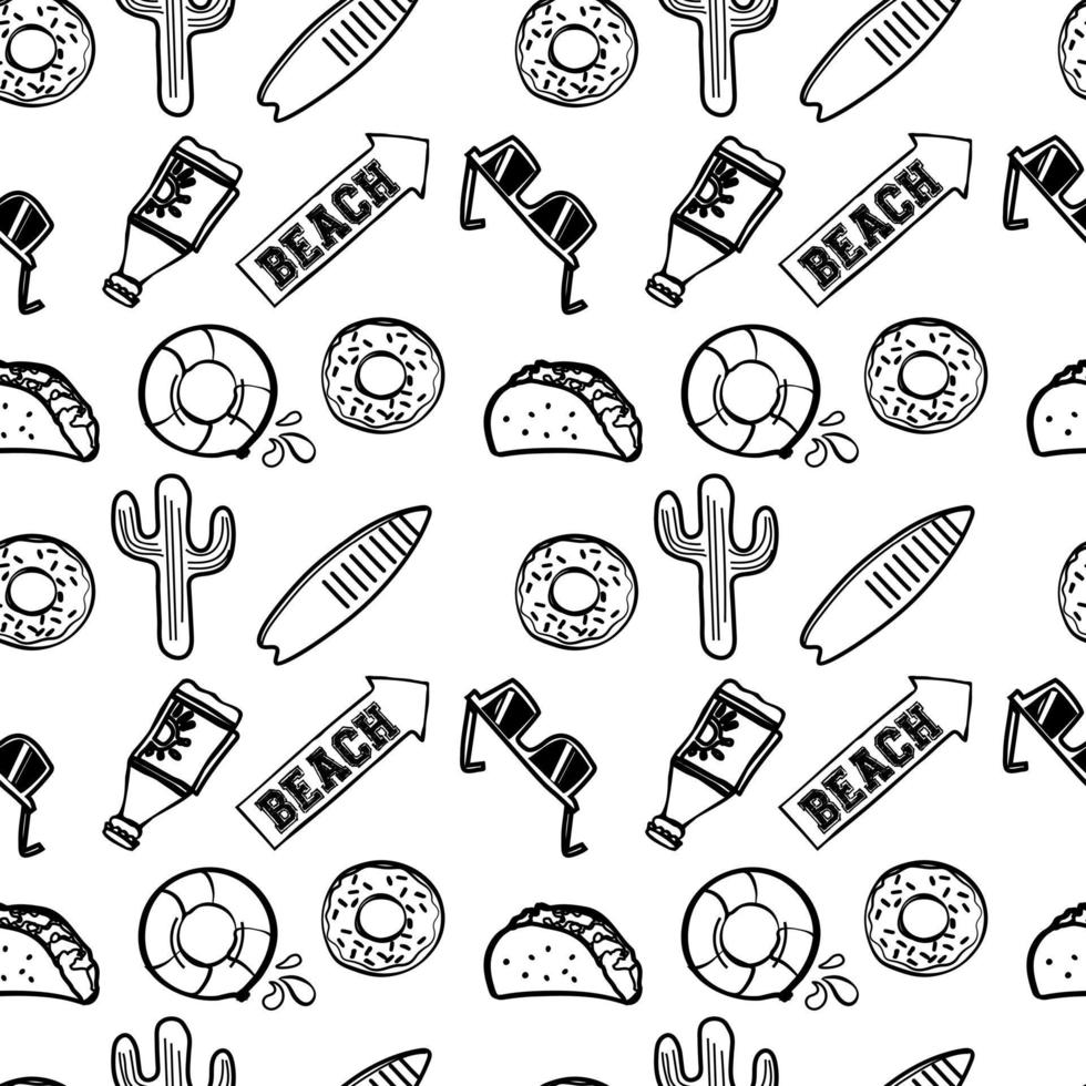 Various kind of line vector element seamless pattern illustration design isolated on white background.