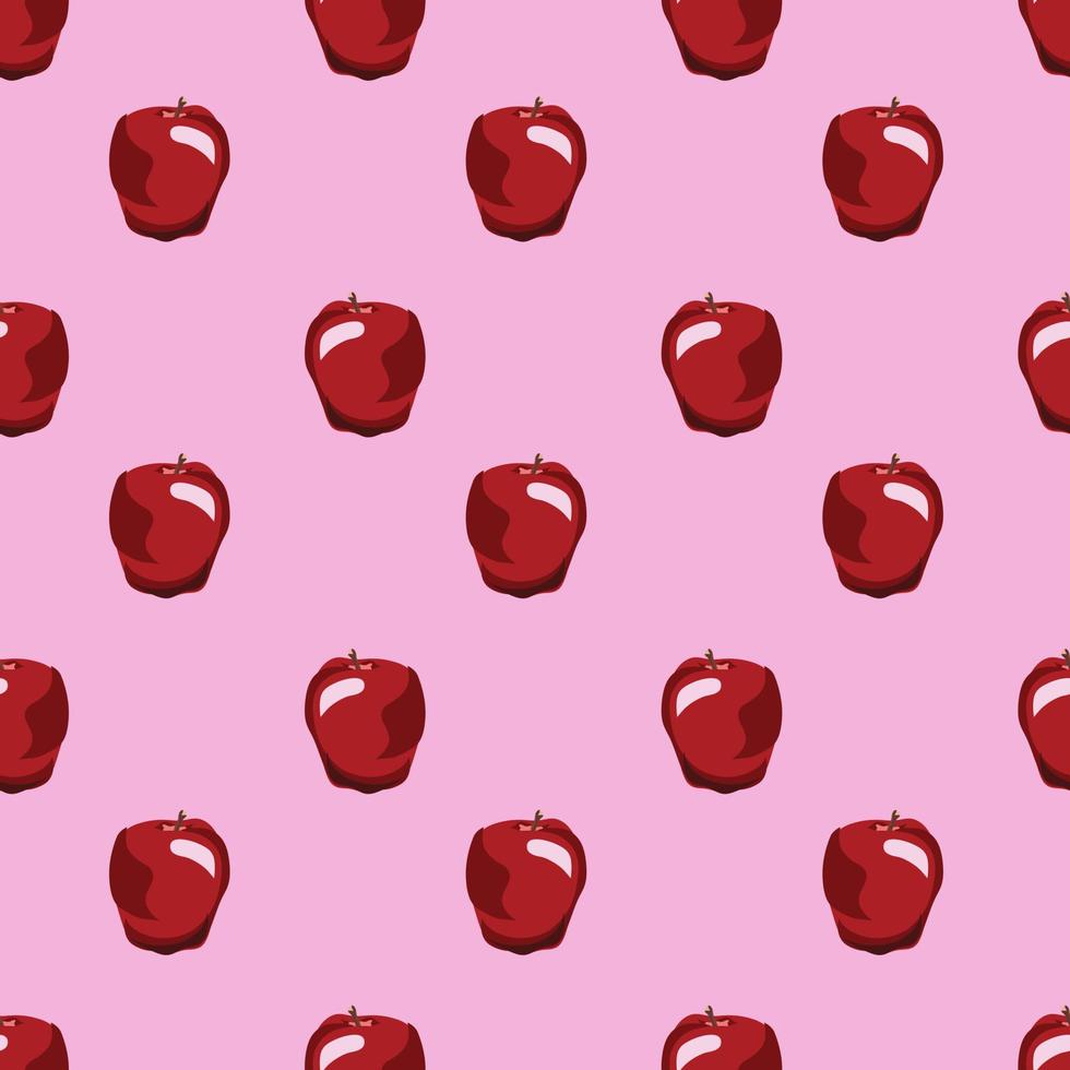 Fondo de patrón de vector transparente de frutas de manzana. diseño para usar como telón de fondo en todo el papel de envoltura de impresión de tela textil y otros.