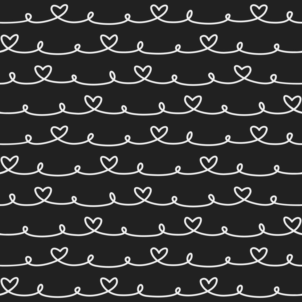Hand drawing Abstract line art with love hearts seamless vector illustration pattern background. design for use backdrop all over textile fabric print wrapping paper and others.