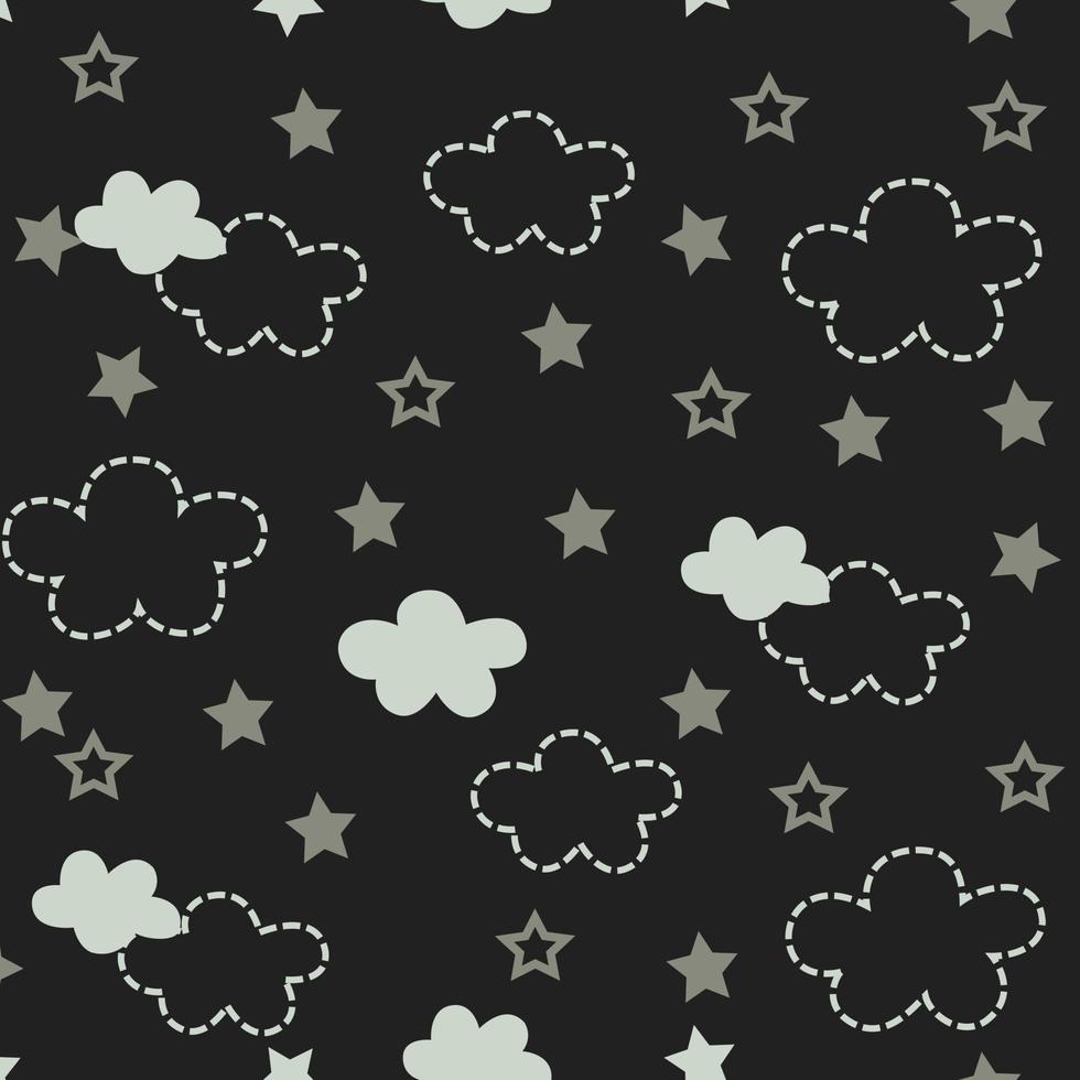 estrella con fondo de patrón de ilustración de vector transparente de nube. diseño para usar como telón de fondo en todo el papel de envoltura de impresión de tela textil y otros.