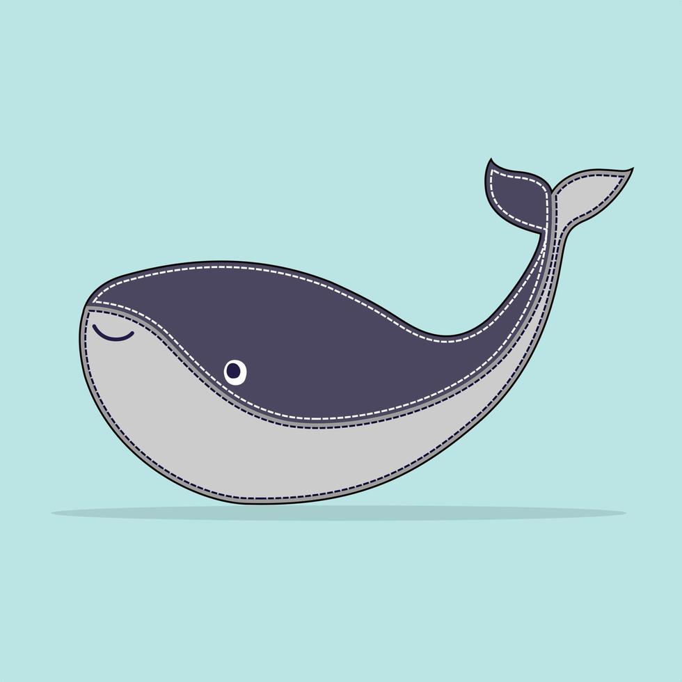 Dolphin flat style vector art illustration isolated on sky blue background
