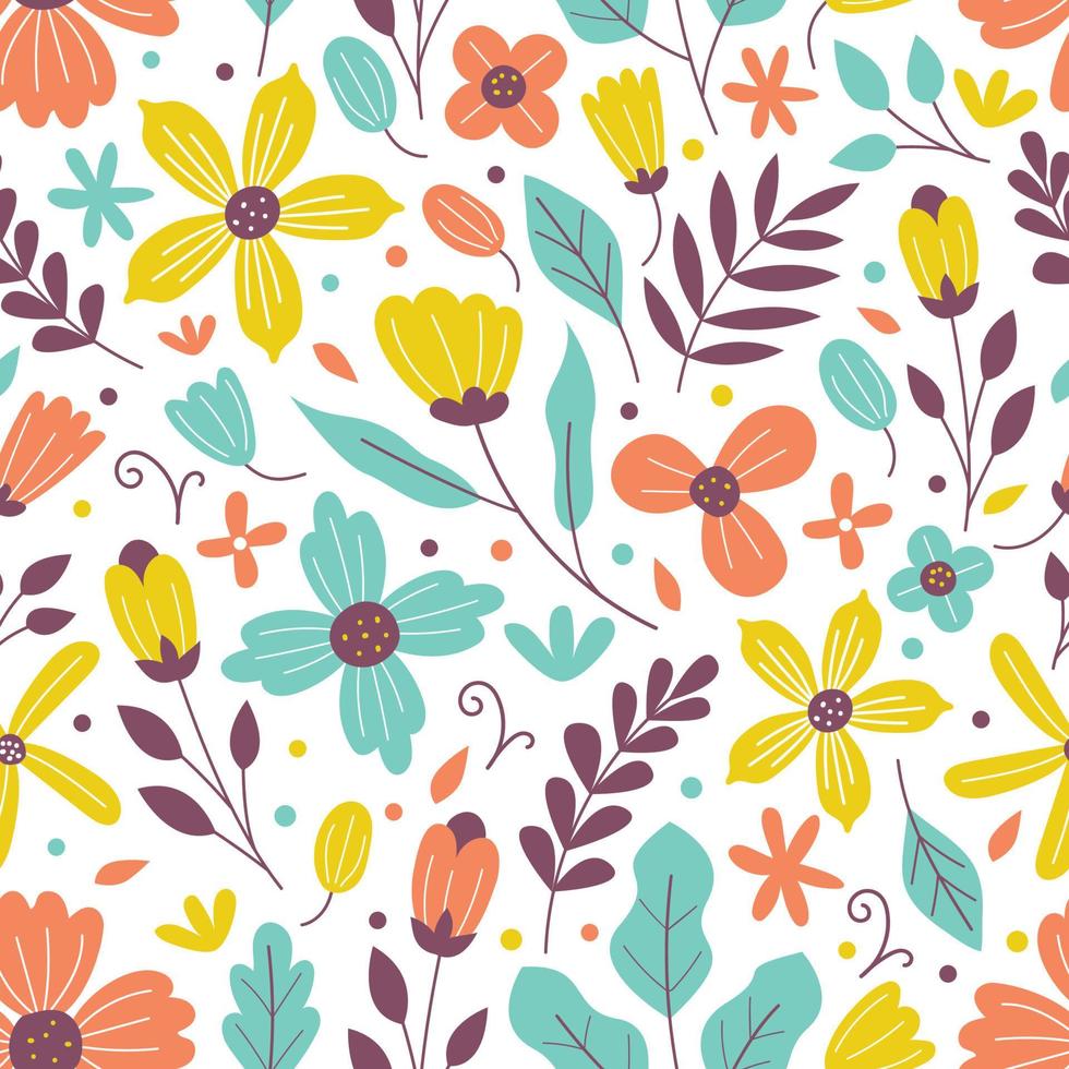 Tropical Floral Seamless Pattern Background vector