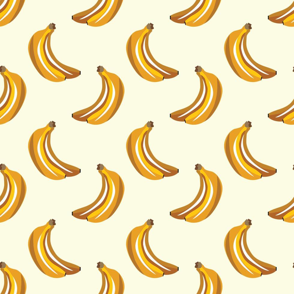 Banana fruits Seamless vector Pattern. Design for use background, textile,Fabric, Wrapping paper and others Isolated on off white Background.
