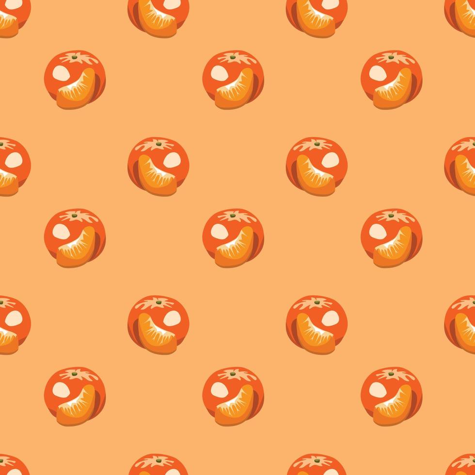 Orange fruits seamless vector pattern background. Design for use backdrop all over textile fabric print wrapping paper and others.