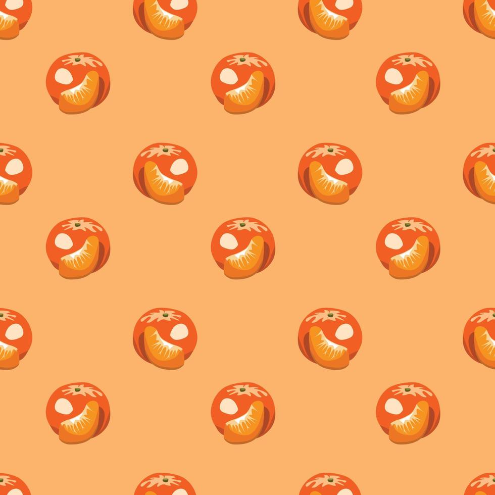 Fondo de patrón de vector transparente de frutas naranjas. diseño para usar como telón de fondo en todo el papel de envoltura de impresión de tela textil y otros.