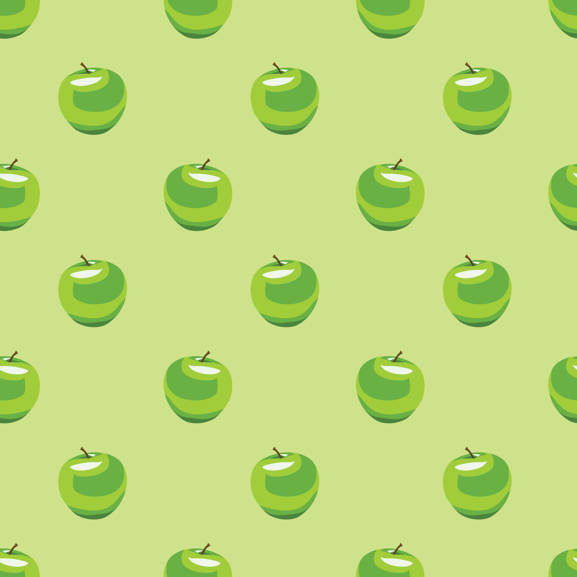 Green Apple fruits seamless vector pattern background. design for use