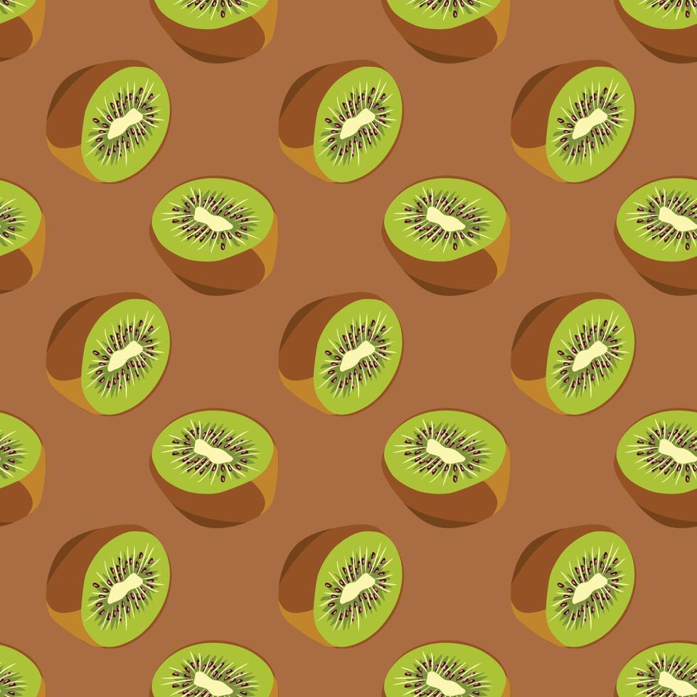 Slice kiwi fruits seamless vector pattern background. Design for use backdrop all over textile fabric print wrapping paper and others.