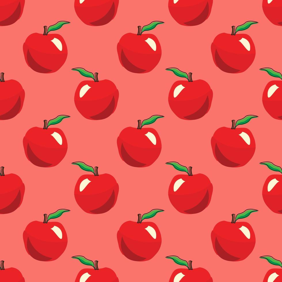 Fondo de patrón de vector transparente de frutas de manzana. diseño para usar como telón de fondo en todo el papel de envoltura de impresión de tela textil y otros.