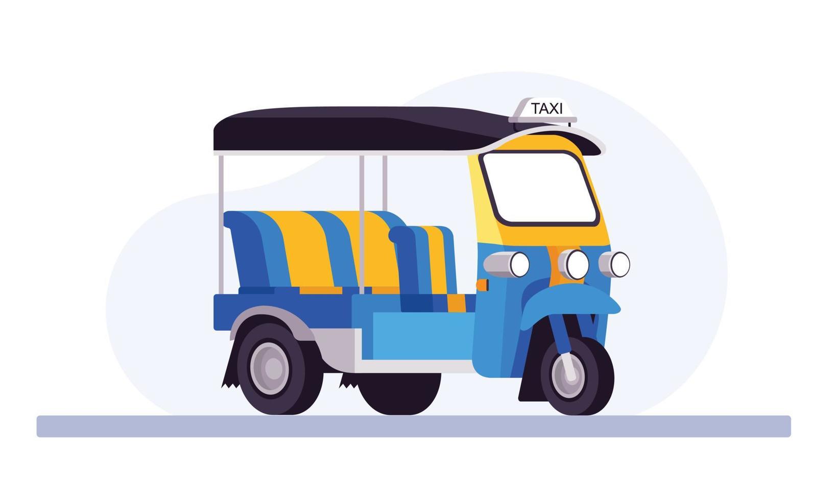 Ilustración de vector de coche tuk tuk de Tailandia