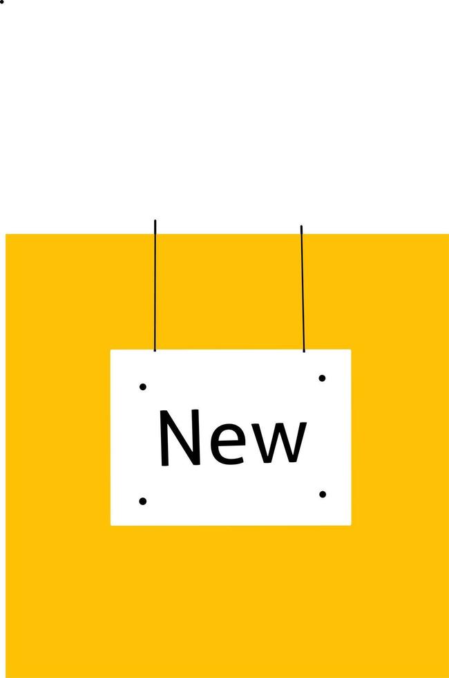 pancarta colgante de nuevo producto. señal de nueva llegada. elemento web ilustración vectorial de estilo moderno. vector