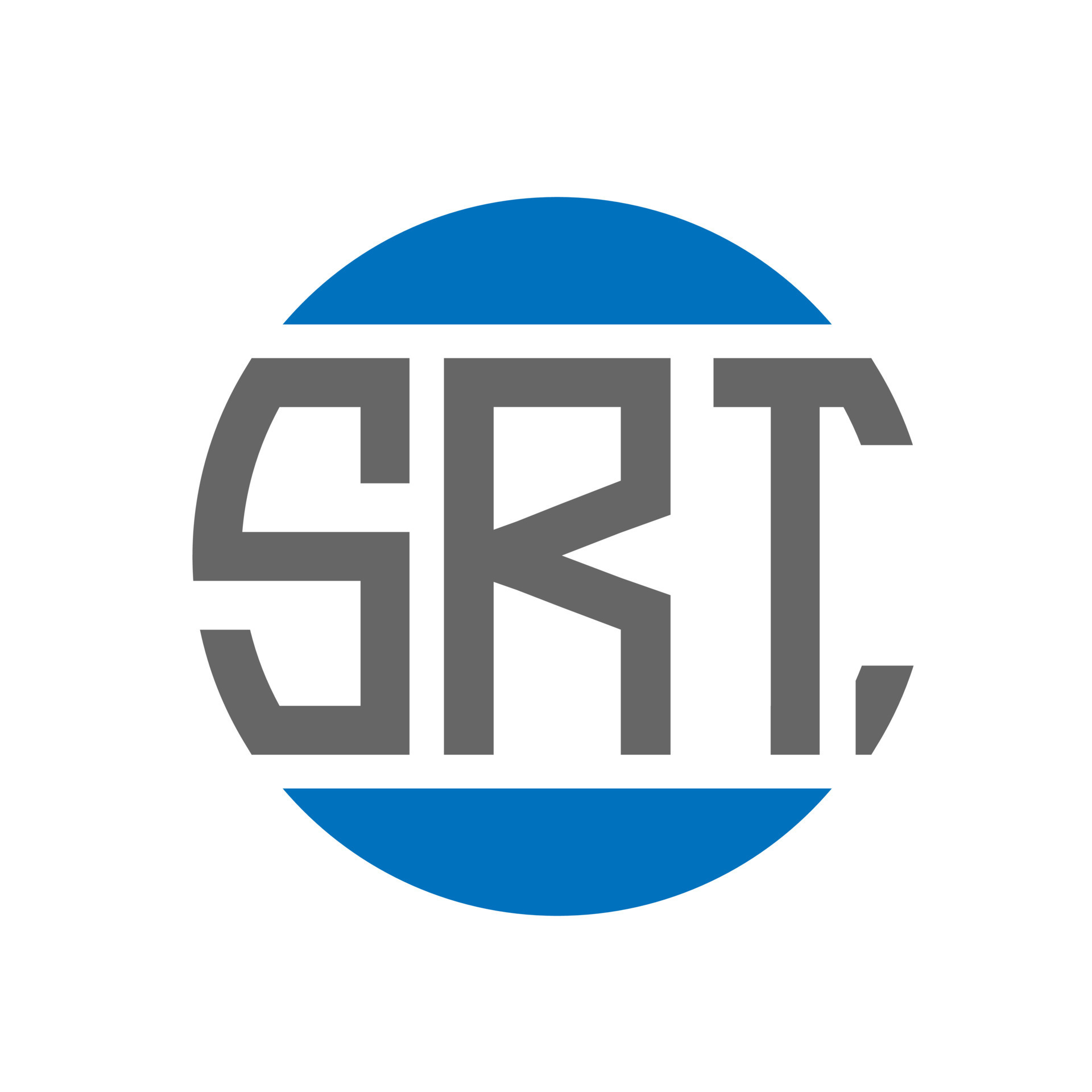 SRT letter logo design on white background. SRT creative initials