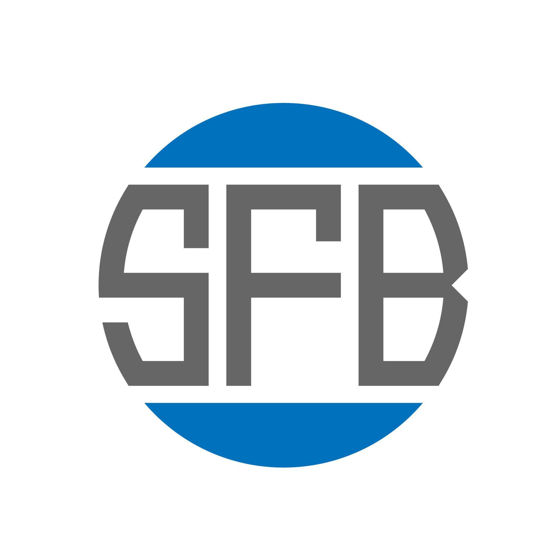 diseño de logotipo de letra sfb sobre fondo blanco. concepto de ...
