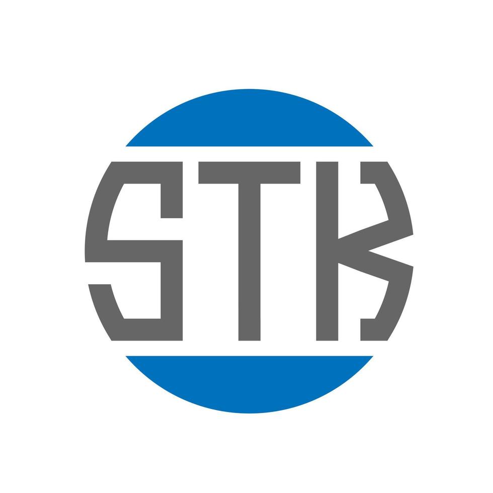 STK letter logo design on white background. STK creative initials circle logo concept. STK letter design. vector