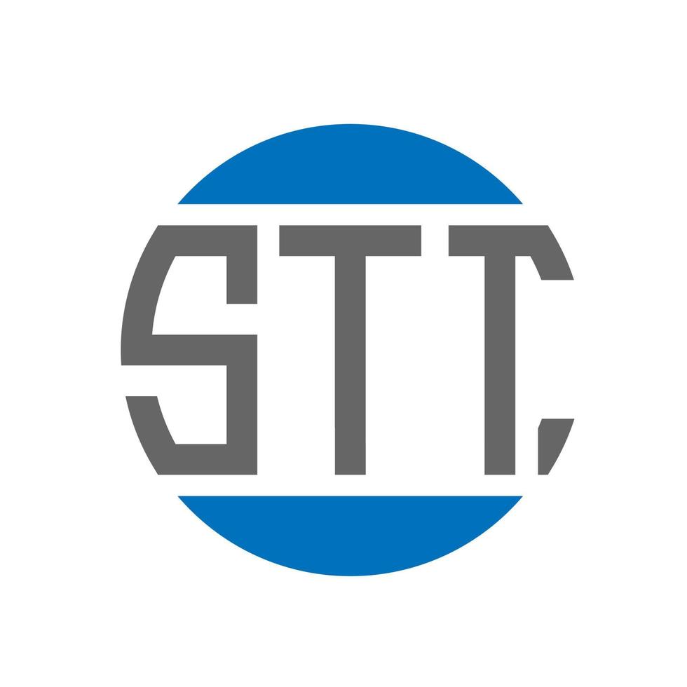 diseño de logotipo de letra stt sobre fondo blanco. concepto de logotipo de círculo de iniciales creativas stt. diseño de letras stt. vector