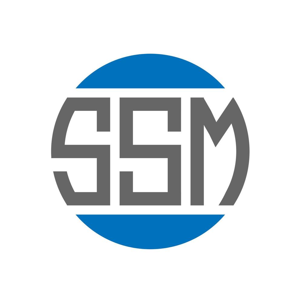SSM letter logo design on white background. SSM creative initials circle logo concept. SSM letter design. vector