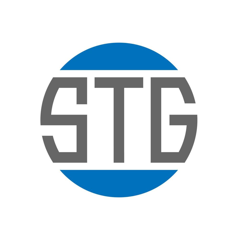 diseño de logotipo de letra stg sobre fondo blanco. concepto de logotipo de círculo de iniciales creativas stg. diseño de letra stg. vector