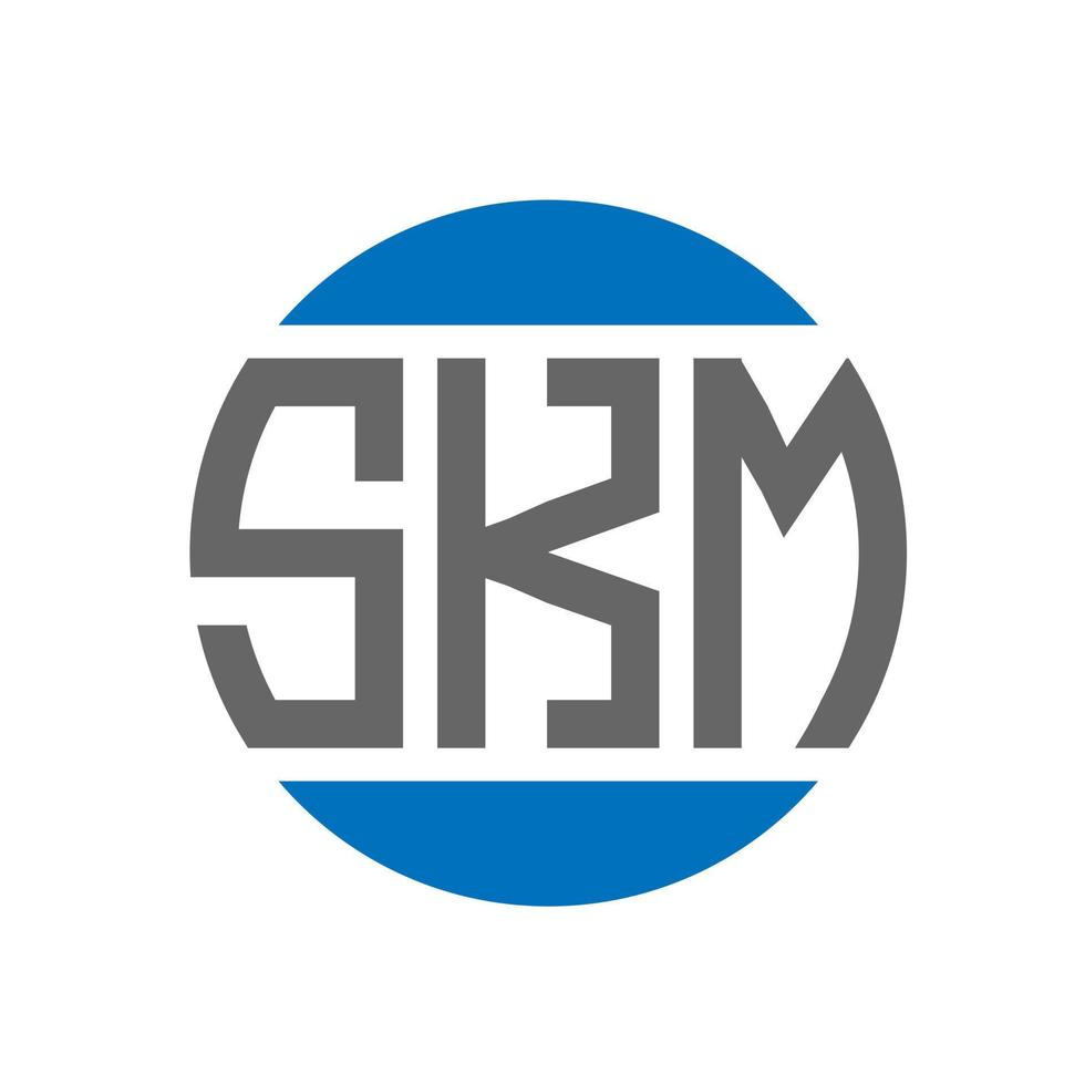 SKM letter logo design on white background. SKM creative initials