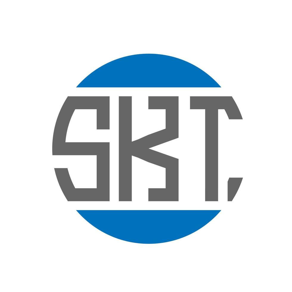 diseño de logotipo de letra skt sobre fondo blanco. Concepto de logotipo de círculo de iniciales creativas de skt. diseño de letras skt. vector