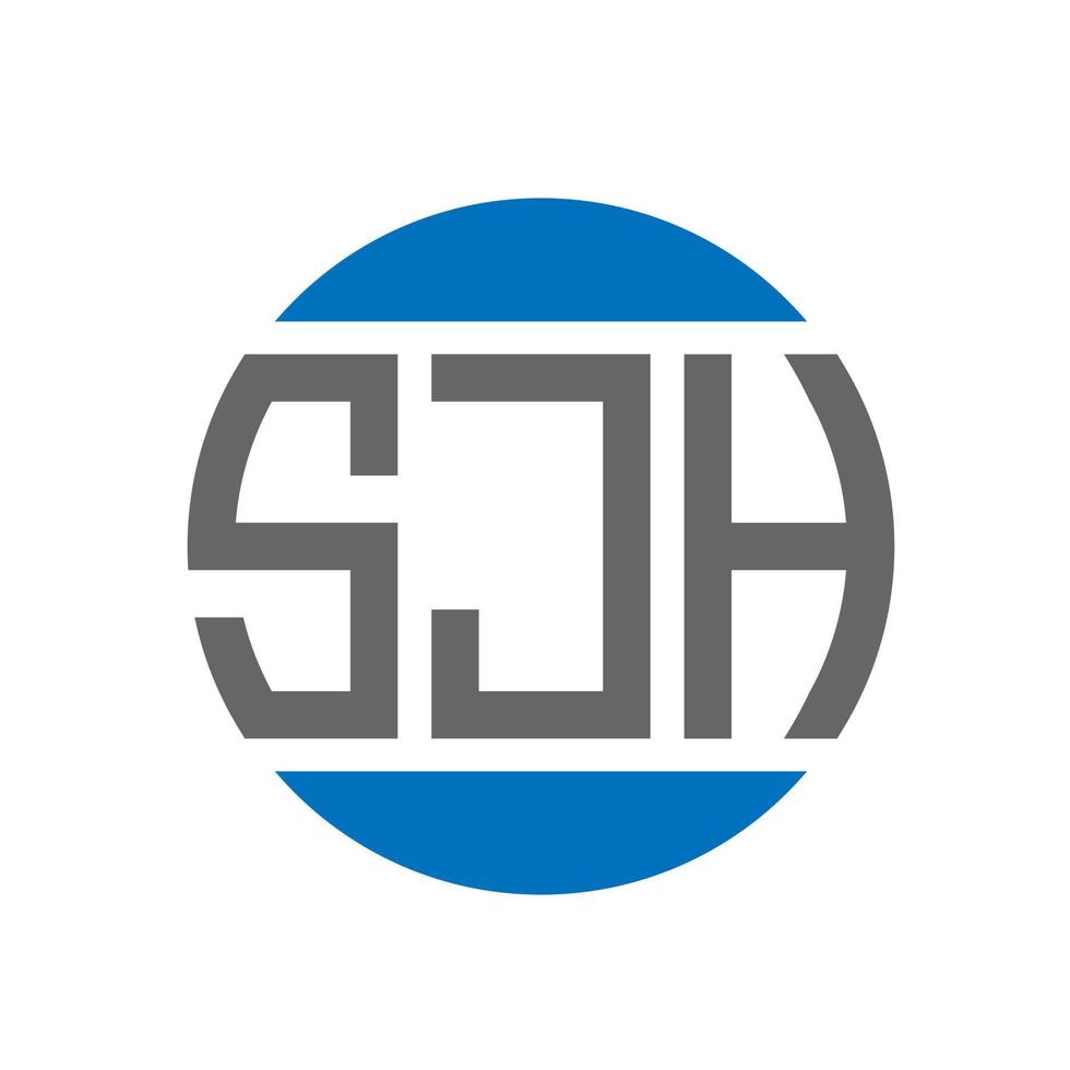 diseño del logotipo de la letra sjh sobre fondo blanco. concepto de logotipo de círculo de iniciales creativas de sjh. diseño de letras sjh. vector