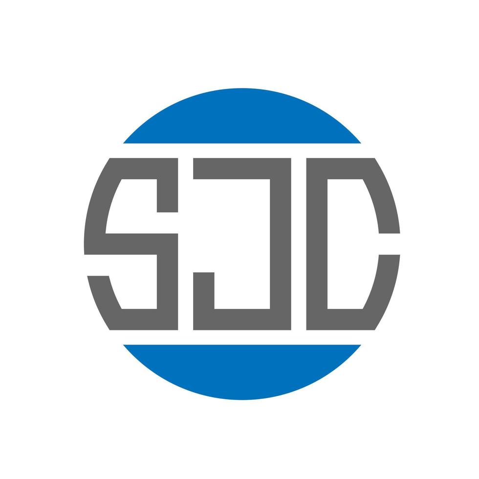 diseño de logotipo de letra sjc sobre fondo blanco. concepto de logotipo de círculo de iniciales creativas de sjc. diseño de letras sjc. vector