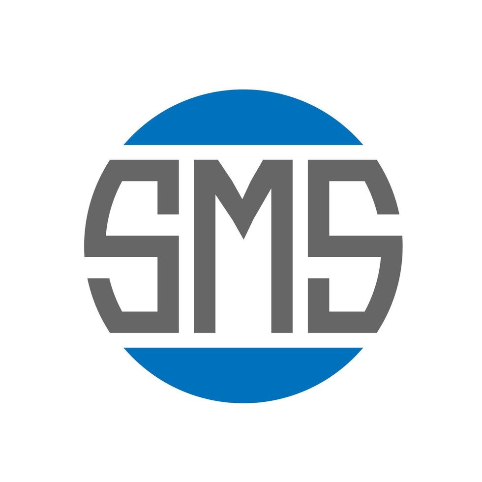 SMS letter logo design on white background. SMS creative initials circle logo concept. SMS letter design. vector