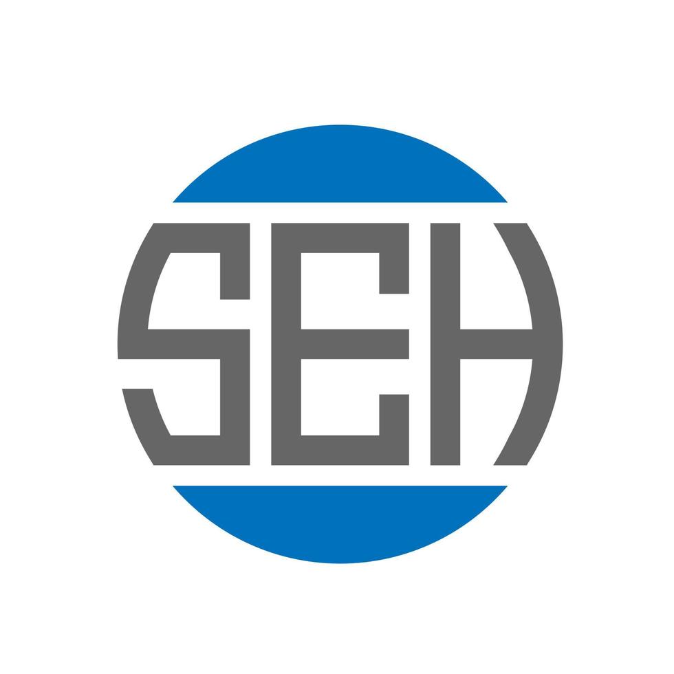 diseño de logotipo de letra seh sobre fondo blanco. concepto de logotipo de círculo de iniciales creativas seh. diseño de letra seh. vector