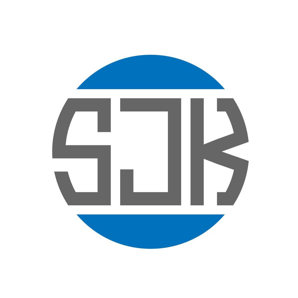 SJK letter logo design on white background. SJK creative initials circle logo concept. SJK letter design. vector