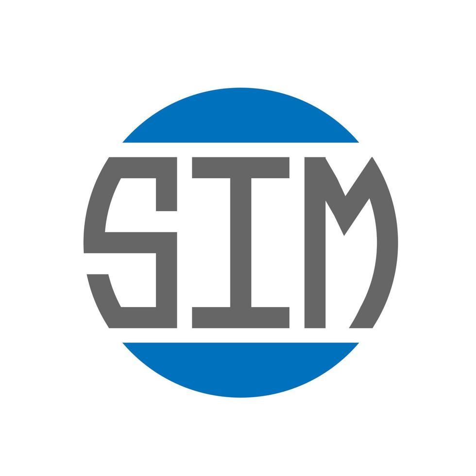SIM letter logo design on white background. SIM creative initials circle logo concept. SIM letter design. vector
