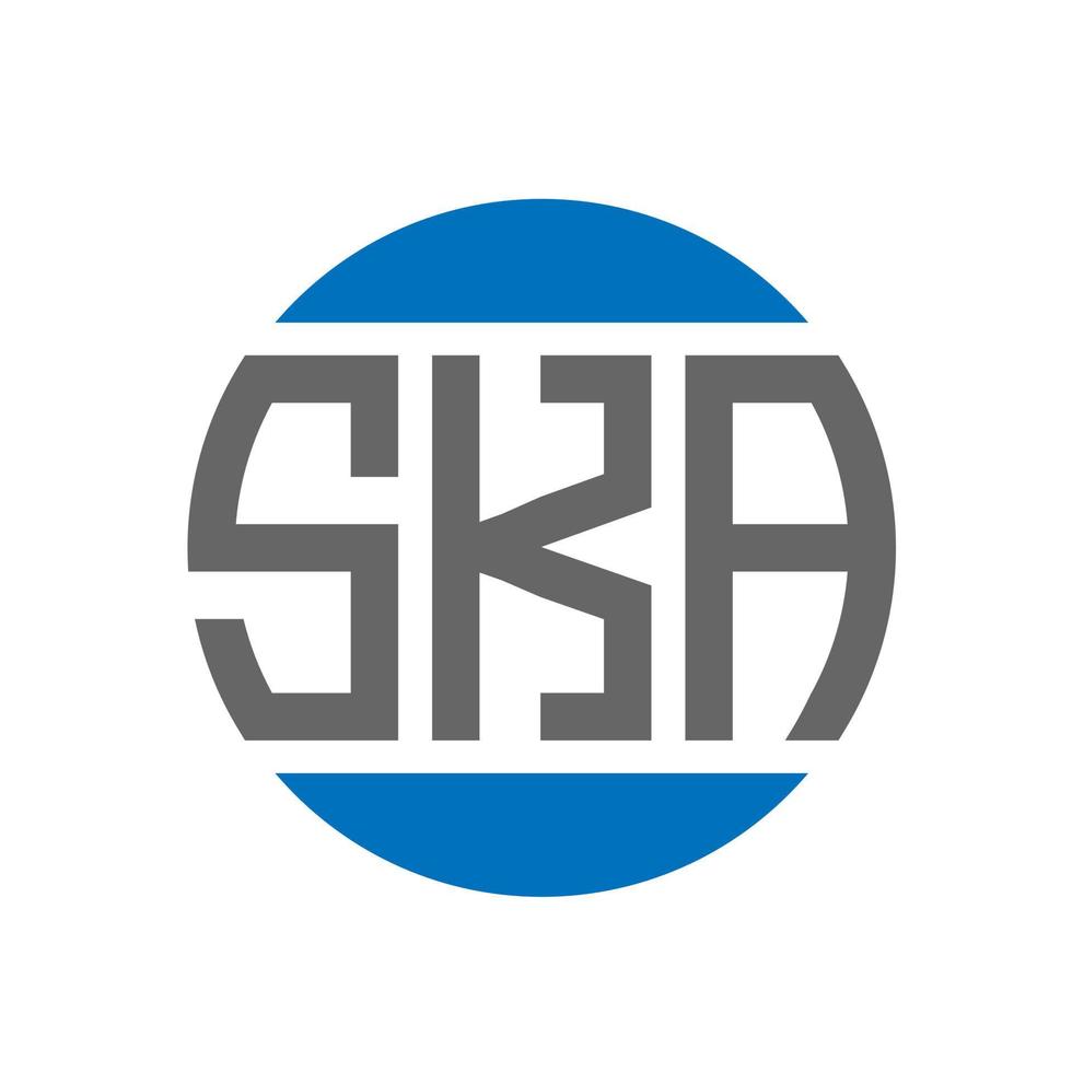 diseño de logotipo de letra ska sobre fondo blanco. concepto de logotipo de círculo de iniciales creativas de ska. diseño de letras ska. vector