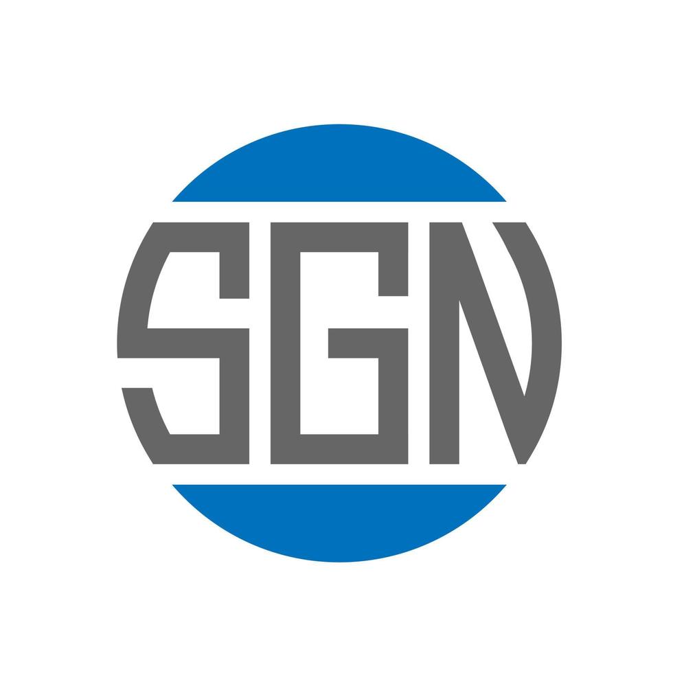 diseño de logotipo de letra sgn sobre fondo blanco. concepto de logotipo de círculo de iniciales creativas sgn. diseño de letras de signos. vector