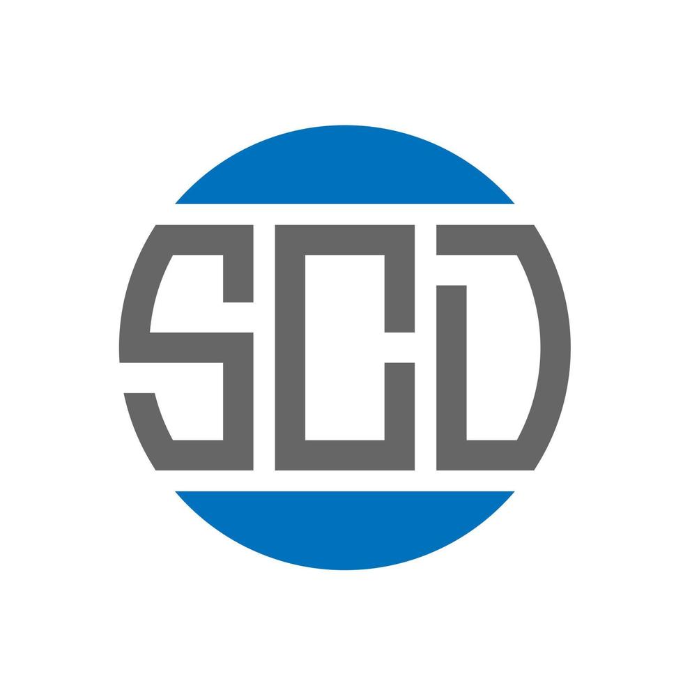 diseño de logotipo de letra scd sobre fondo blanco. concepto de logotipo de círculo de iniciales creativas scd. diseño de letras scd. vector