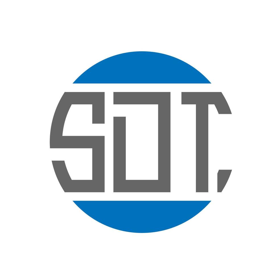 diseño de logotipo de letra sdt sobre fondo blanco. concepto de logotipo de círculo de iniciales creativas sdt. diseño de letras sdt. vector