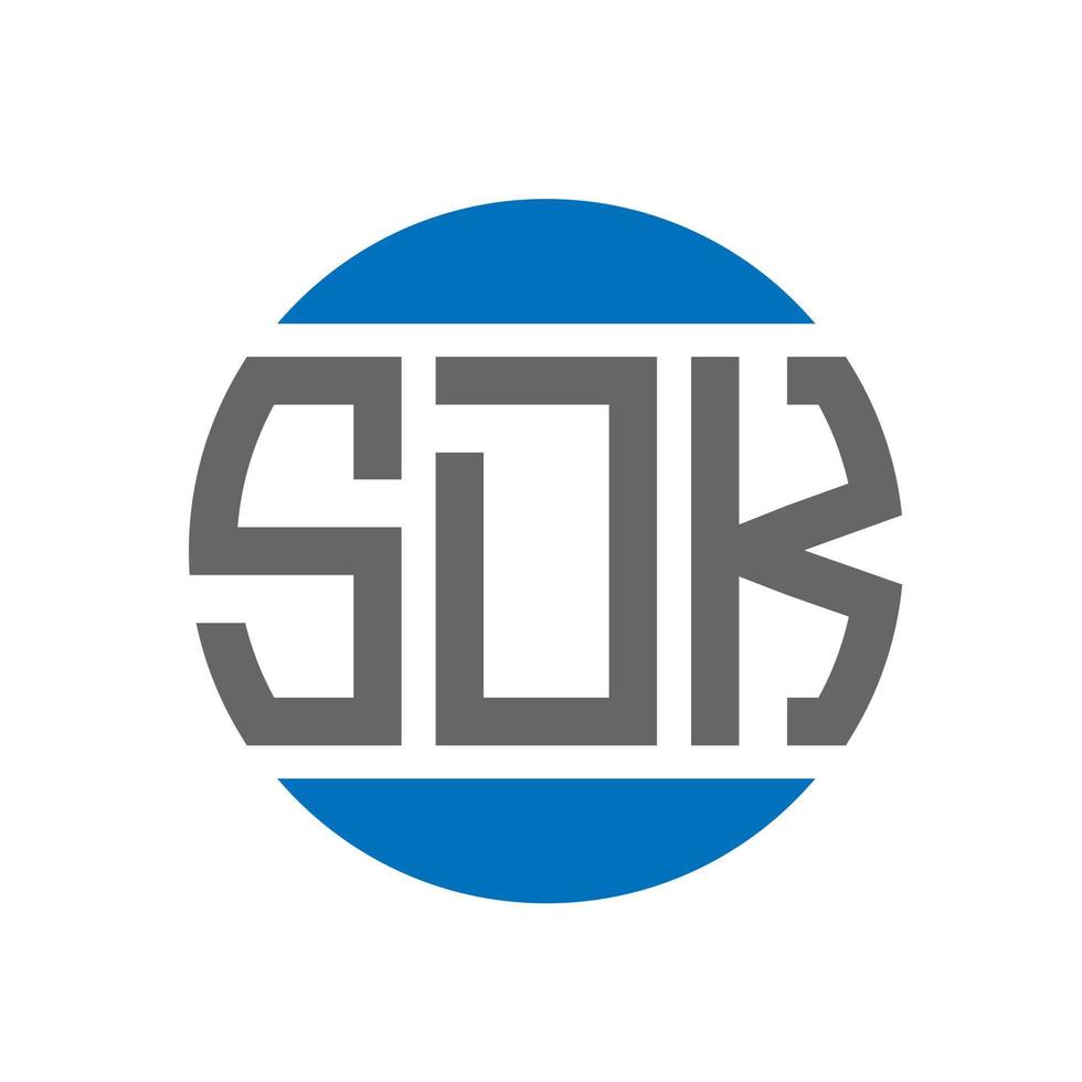 diseño de logotipo de letra sdk sobre fondo blanco. concepto de logotipo de círculo de iniciales creativas de sdk. diseño de letras sdk. vector
