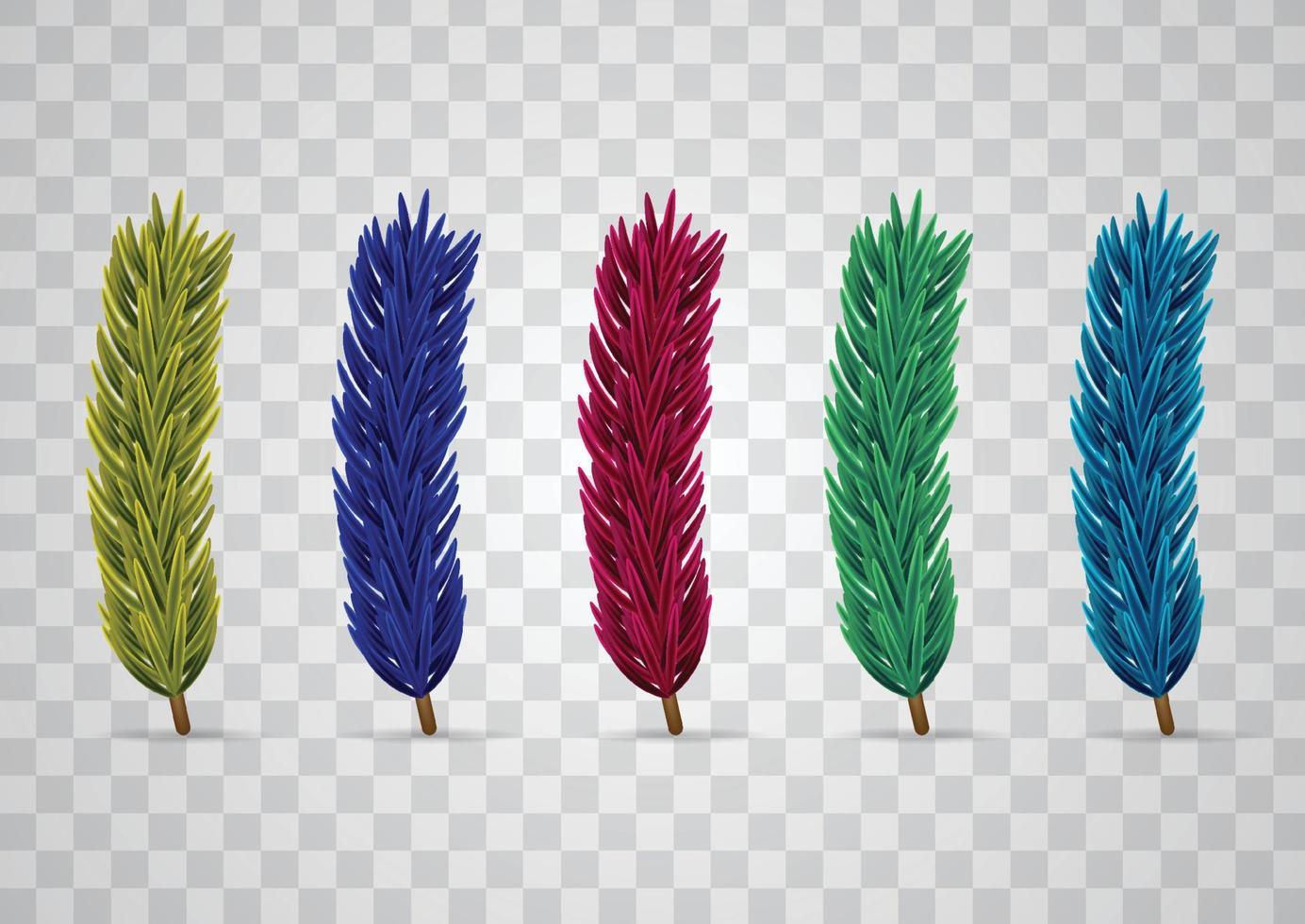 conjunto de colorido diseño de vector de árbol de navidad