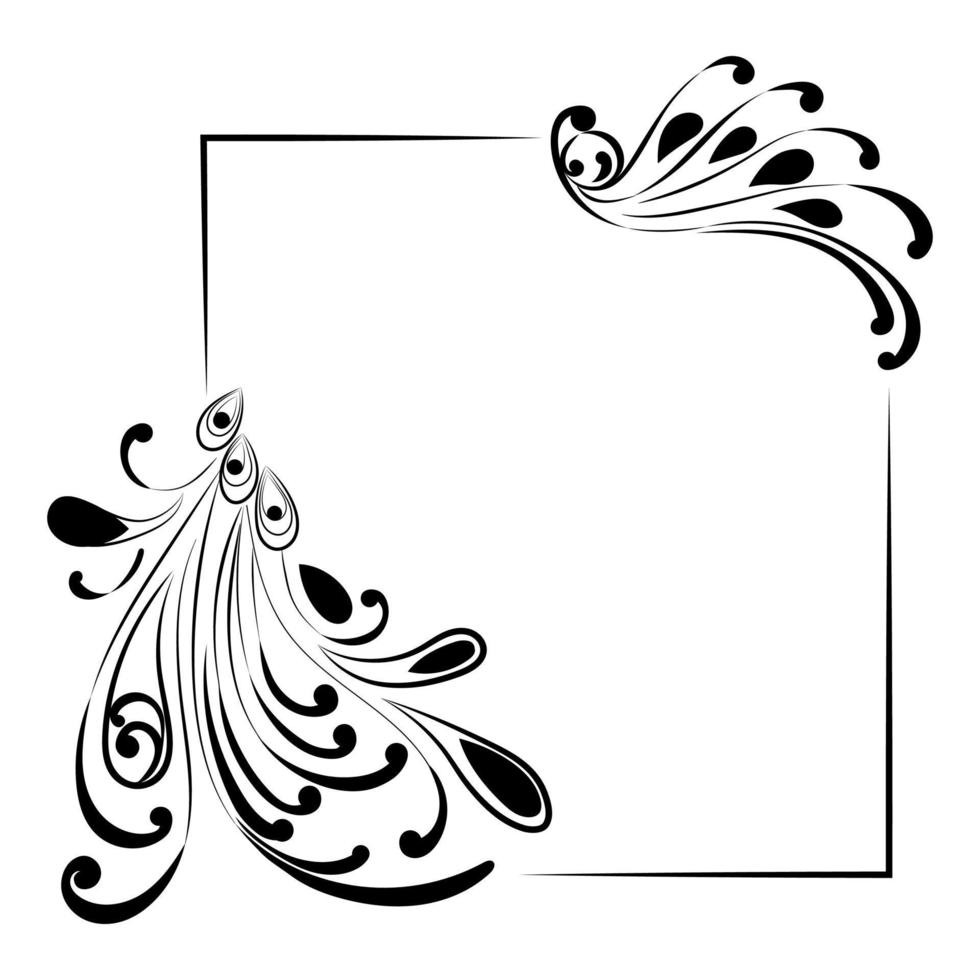 frame black with a silhouette pattern for printing vector
