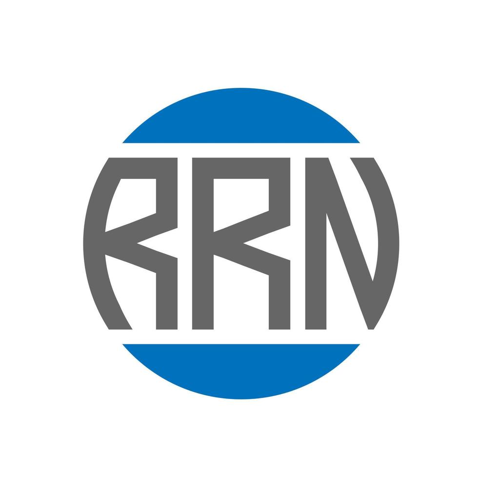 diseño de logotipo de letra rrn sobre fondo blanco. rrn concepto de logotipo de círculo de iniciales creativas. diseño de letras rrn. vector