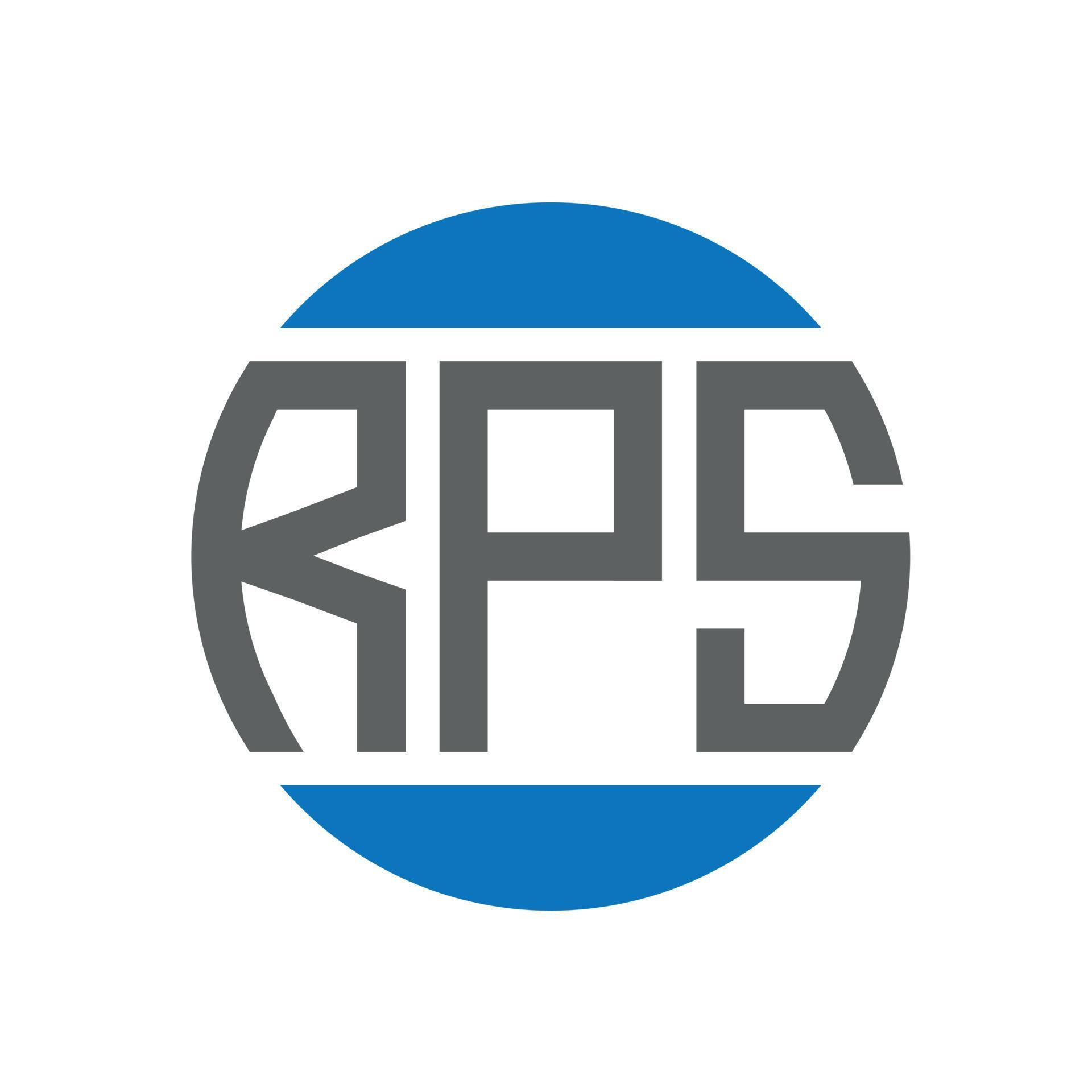 RPS letter logo design on white background. RPS creative initials