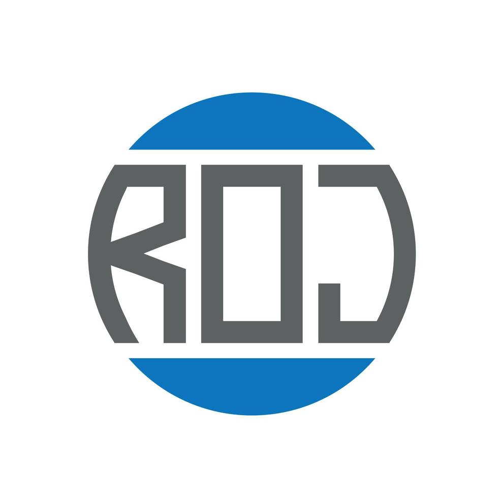 diseño de logotipo de letra roj sobre fondo blanco. concepto de logotipo de círculo de iniciales creativas de roj. diseño de letras roj. vector