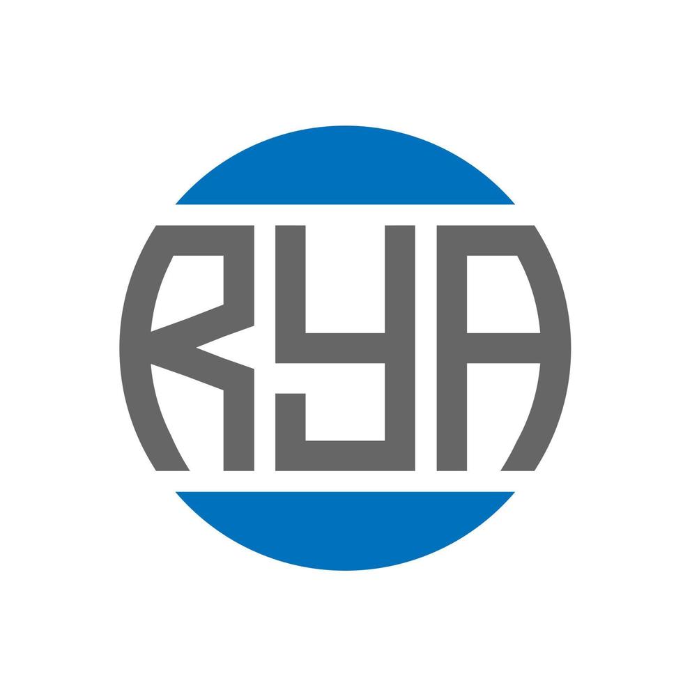 diseño de logotipo de letra rya sobre fondo blanco. concepto de logotipo de círculo de iniciales creativas de rya. diseño de letras rya. vector