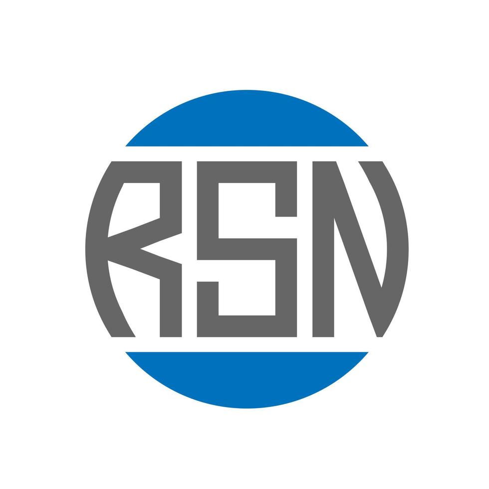diseño de logotipo de letra rsn sobre fondo blanco. concepto de logotipo de círculo de iniciales creativas de rsn. diseño de carta rsn. vector