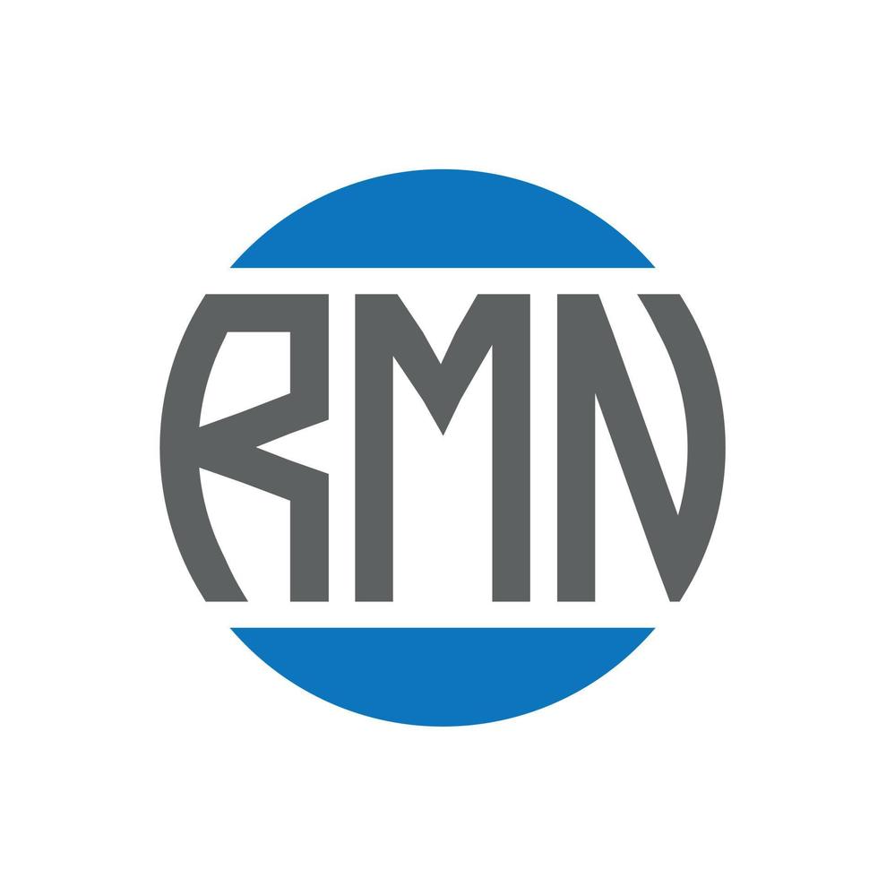 diseño de logotipo de letra rmn sobre fondo blanco. concepto de logotipo de círculo de iniciales creativas rmn. diseño de letra rmn. vector