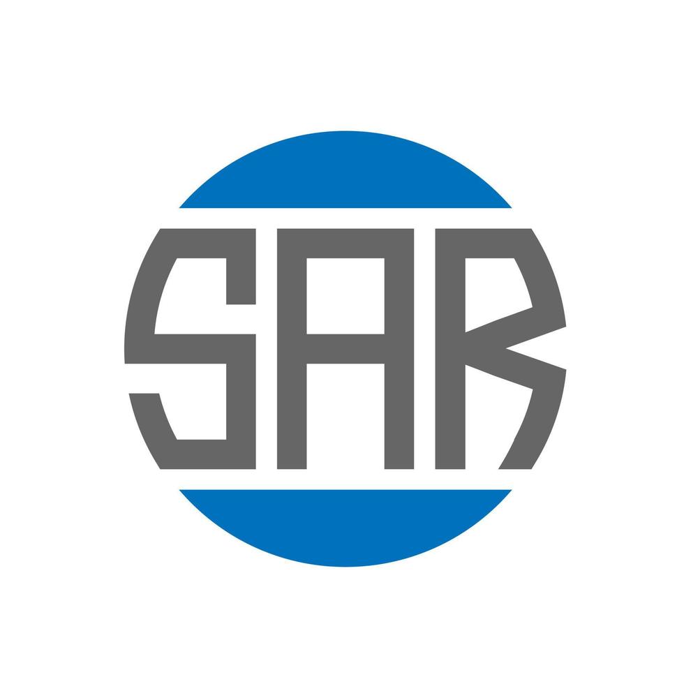 diseño de logotipo de letra sar sobre fondo blanco. concepto de logotipo de círculo de iniciales creativas de sar. diseño de letras sar. vector