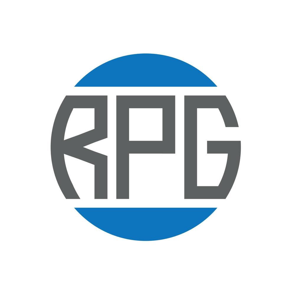 diseño de logotipo de letra rpg sobre fondo blanco. concepto de logotipo de círculo de iniciales creativas de rpg. diseño de letras rpg. vector