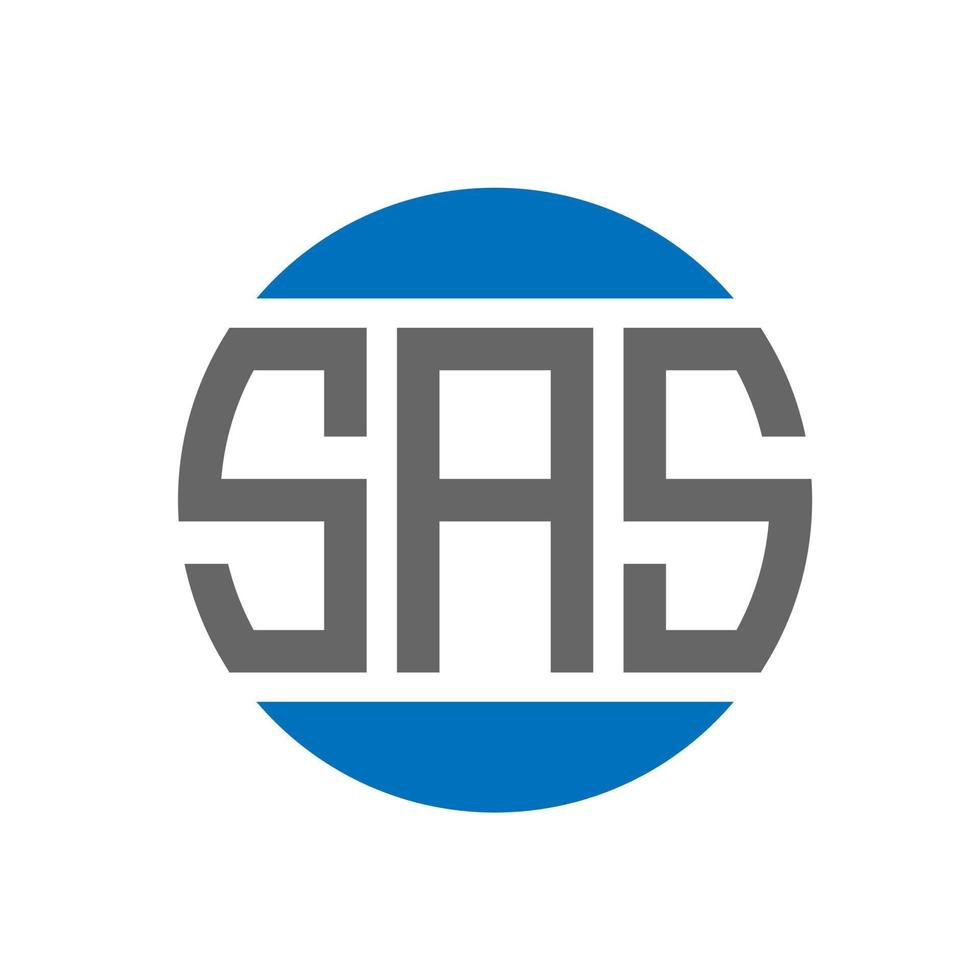 diseño de logotipo de letra sas sobre fondo blanco. concepto de logotipo de círculo de iniciales creativas de sas. diseño de letras sas. vector