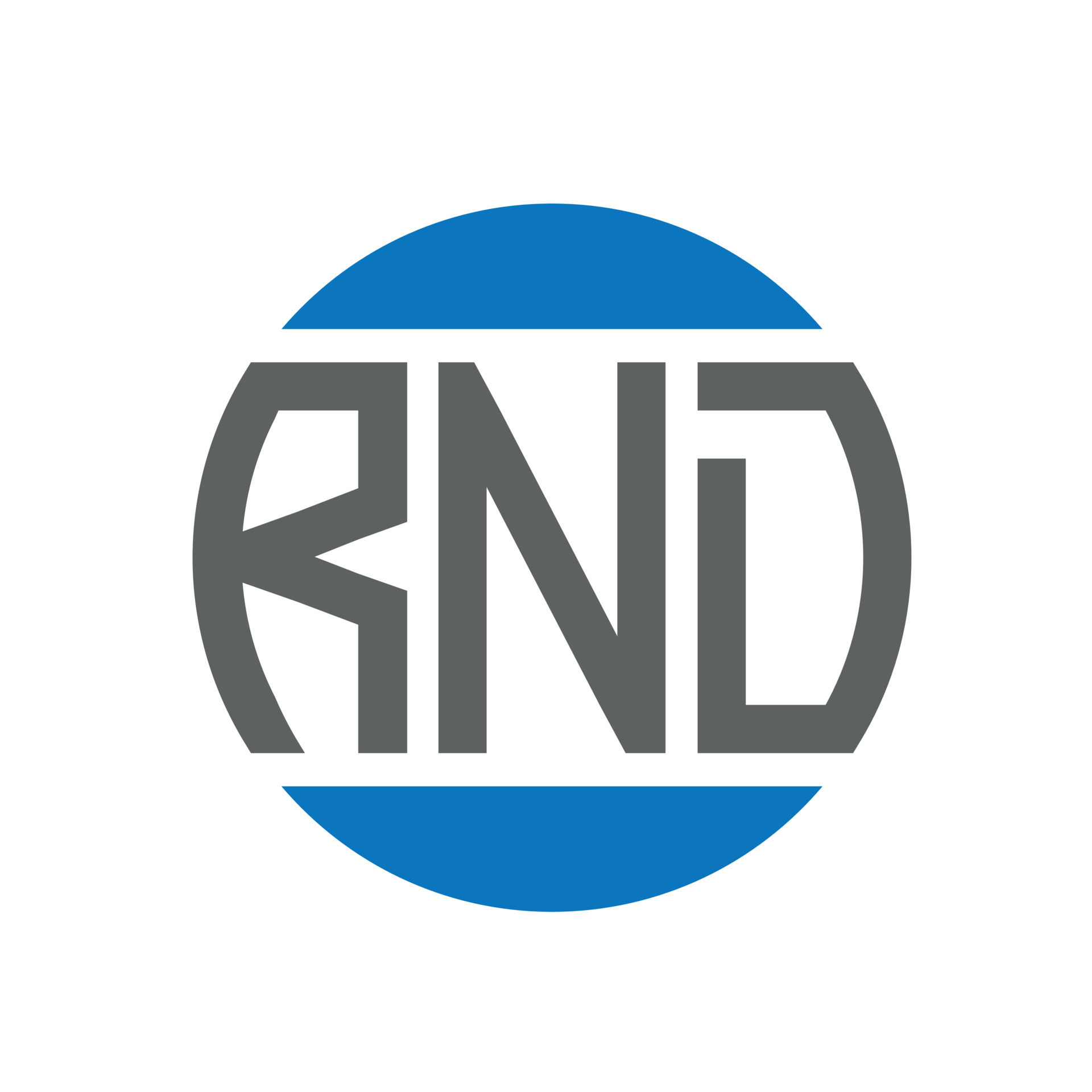 RND letter logo design on white background. RND creative initials circle logo concept. RND