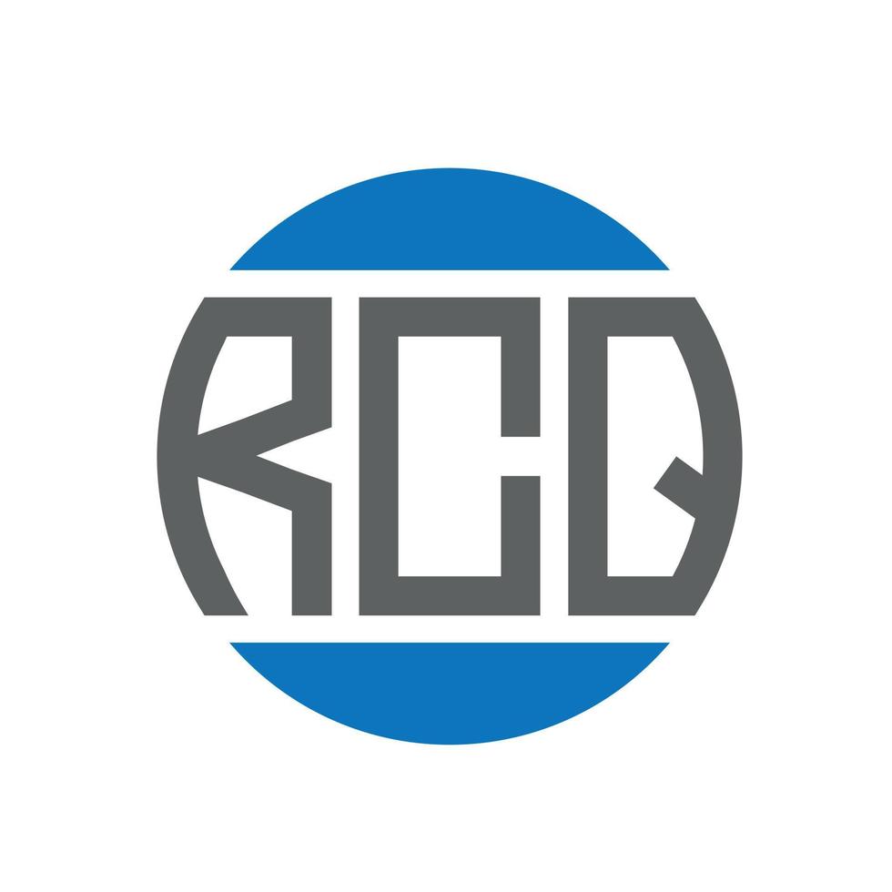 diseño de logotipo de letra rcq sobre fondo blanco. concepto de logotipo de círculo de iniciales creativas rcq. diseño de carta rcq. vector