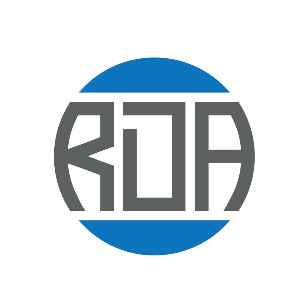 diseño de logotipo de letra rda sobre fondo blanco. concepto de logotipo de círculo de iniciales creativas rda. diseño de carta rda. vector