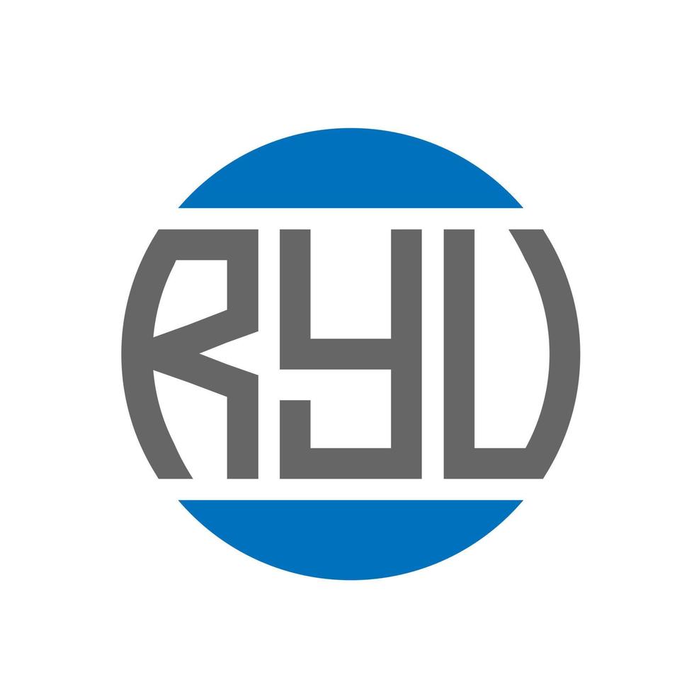 RYU letter logo design on white background. RYU creative initials circle logo concept. RYU letter design. vector