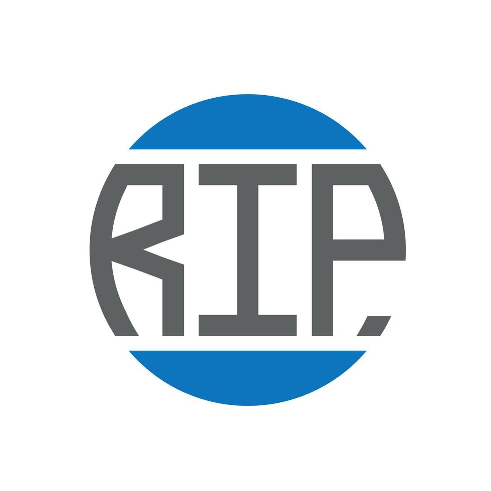 diseño de logotipo de letra rip sobre fondo blanco. rasgar el concepto de logotipo de círculo de iniciales creativas. diseño de letras rasgadas. vector