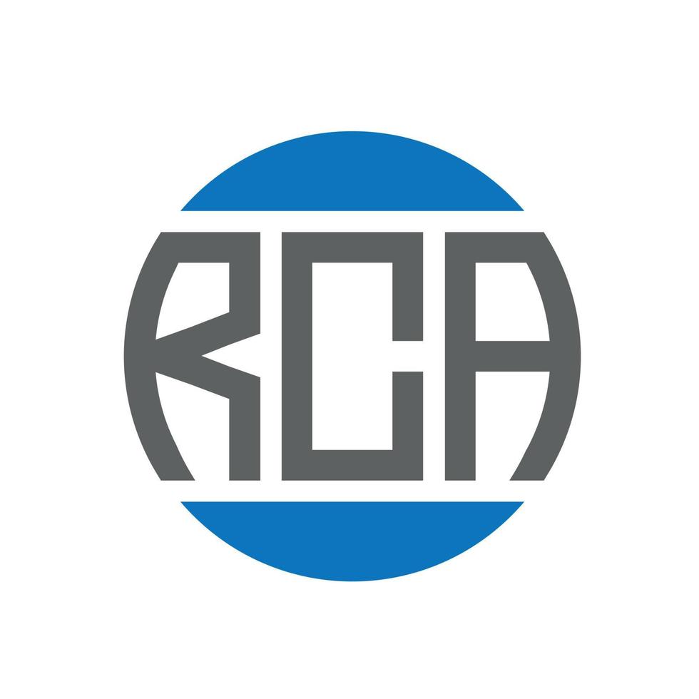 diseño de logotipo de letra rca sobre fondo blanco. concepto de logotipo de círculo de iniciales creativas rca. diseño de letras rca. vector